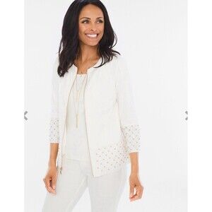 Travelers Collection By Chico’s Faux-Suede Mix Jacket Size 1